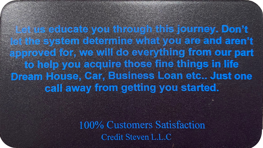Steven Lares Credit Business Card Back